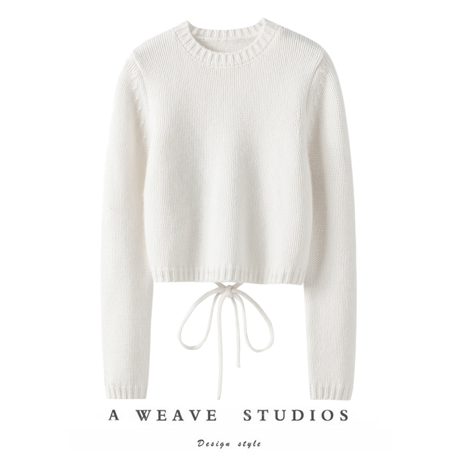 露背设计加厚羊绒衫女