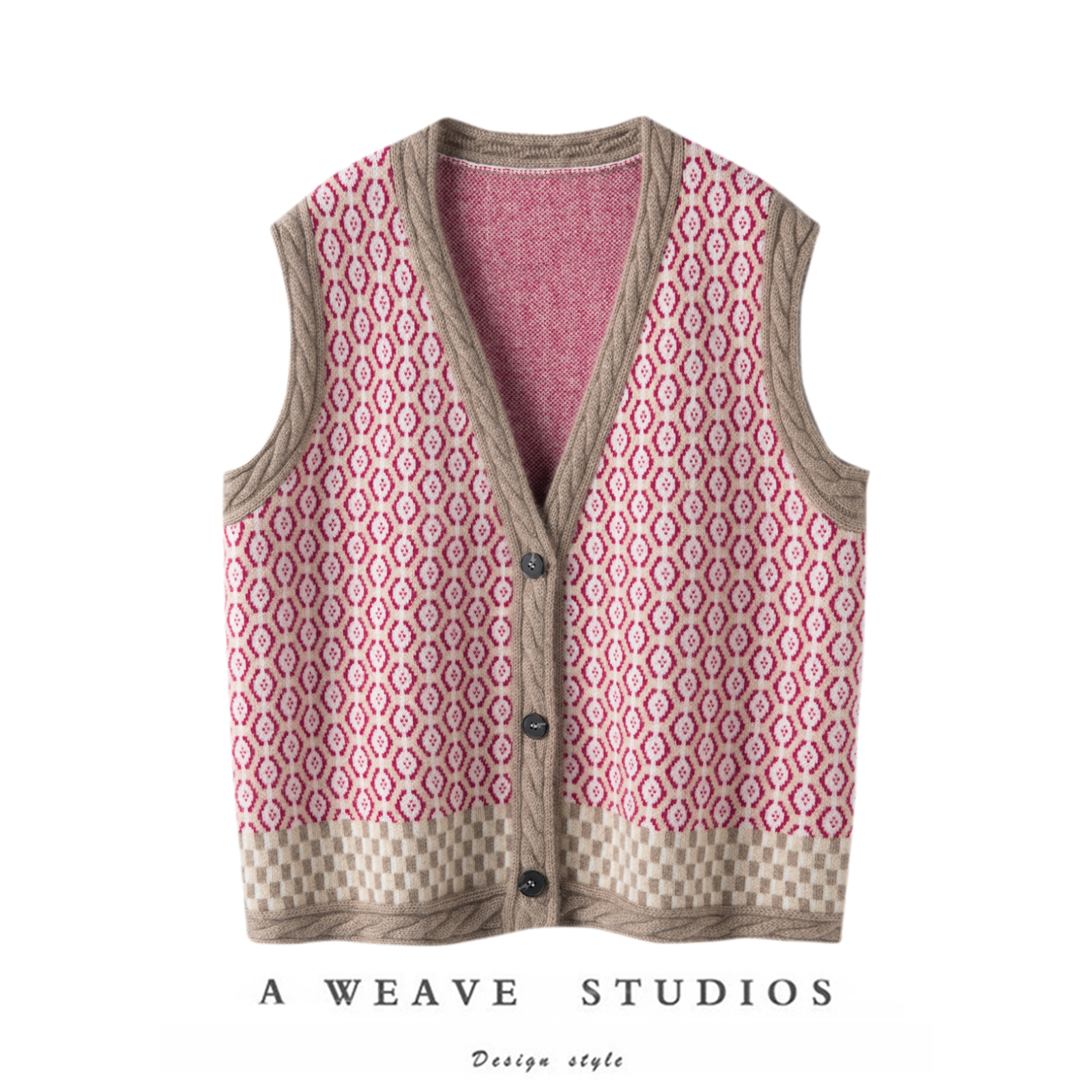 复古山羊绒马甲开衫女