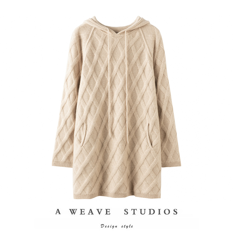 连帽重磅加厚宽松中长款裙子