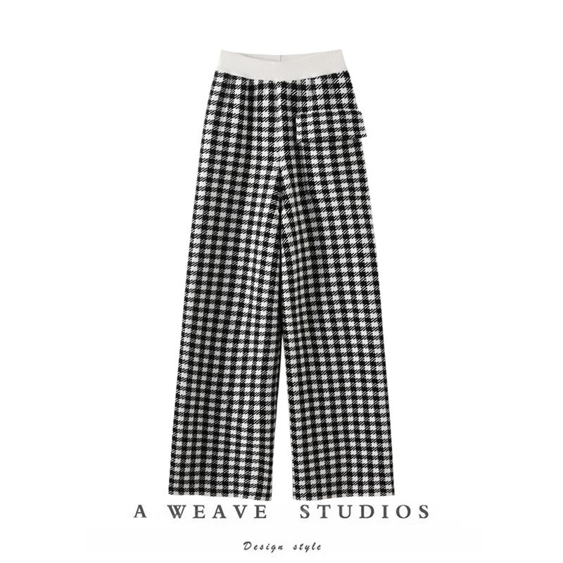 萨琪尼高颜值时髦！大克重加厚羊绒裤子外穿阔腿裤羊绒直筒休闲裤