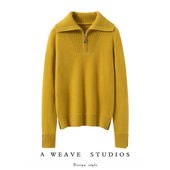 100%纯山羊绒衫 女高翻领半开拉链加厚羊毛宽松百搭针织衫 2025秋冬