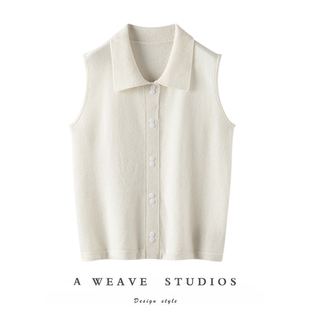 女羊绒背心polo领毛衣 100%纯山羊绒衫 万搭单品 优雅格调