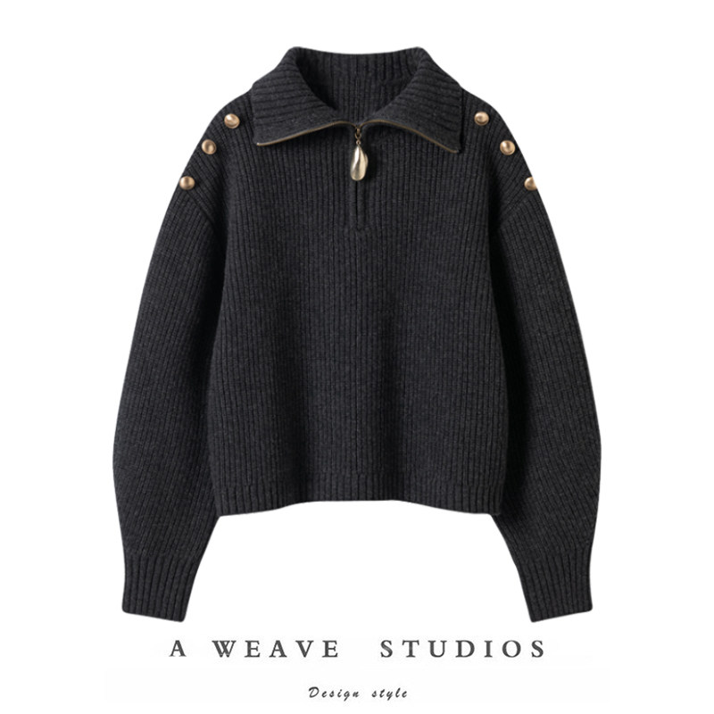 精致美感！100%羊绒拉链翻领套头针织上衣女2025新款羊绒毛衣,女装/女士精品,羊绒衫,淘宝优惠券,粉丝福利购,淘宝优惠卷