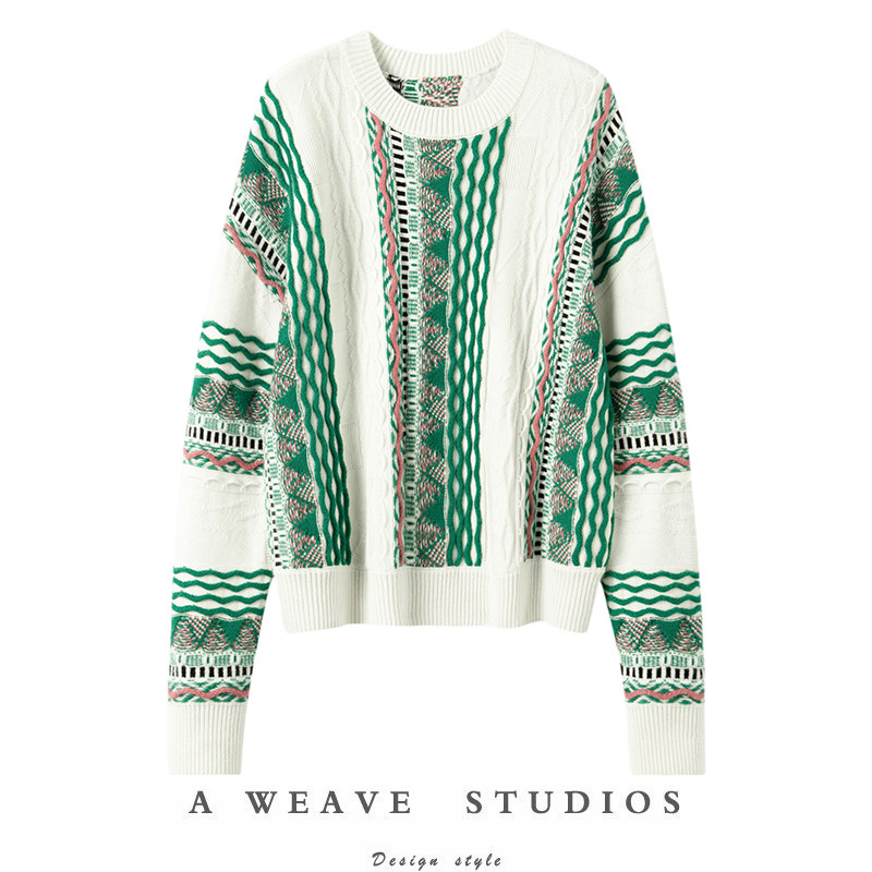 气质好看重磅奢品！立体织纹羊绒衫女加厚纯羊绒毛衣套头圆领宽松,女装/女士精品,羊绒衫,淘宝优惠券,粉丝福利购,淘宝优惠卷