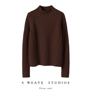 女加厚针织毛衣 半高圆领纯羊绒衫 太提气质了 25秋冬新款