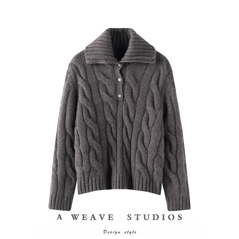 气质不可挡！秋冬新款100%纯山羊绒费尔岛毛衣美拉德翻领针织衫女,女装/女士精品,羊绒衫,淘宝优惠券,粉丝福利购,淘宝优惠卷