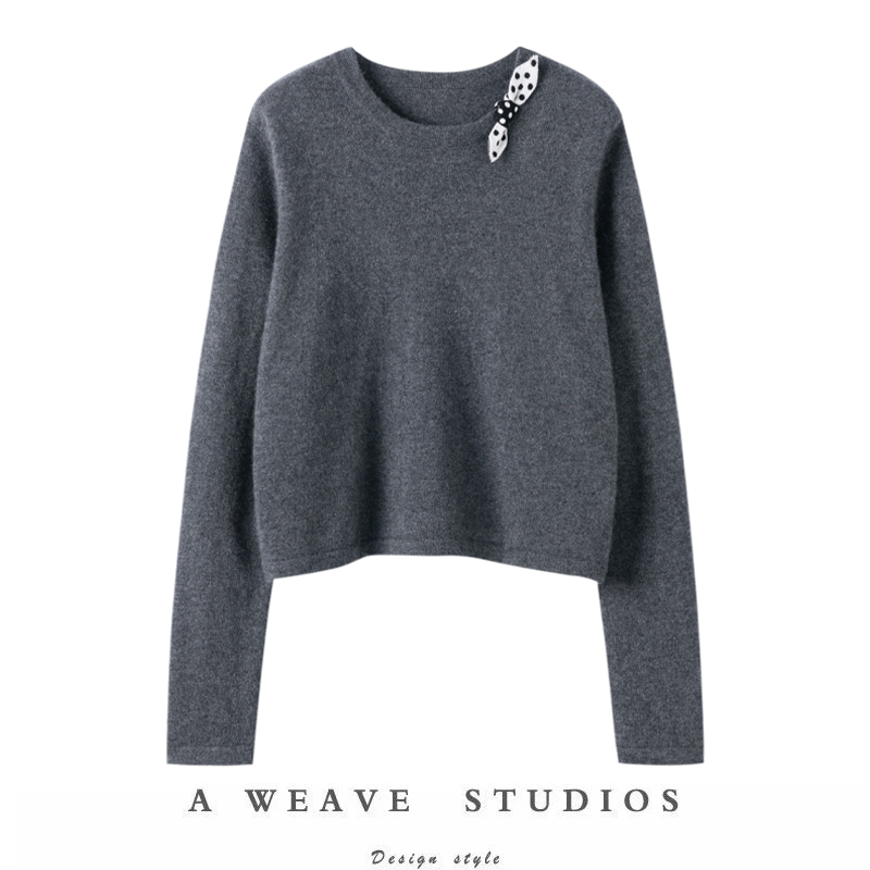 新款秋冬100纯山羊绒圆领毛衣