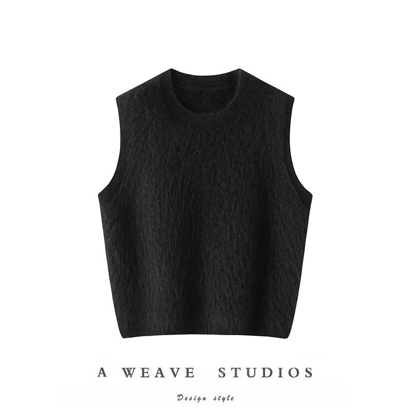 时尚达人！高级貉绒叠穿“万搭王”套头马甲背心暖超貂绒毛衣女