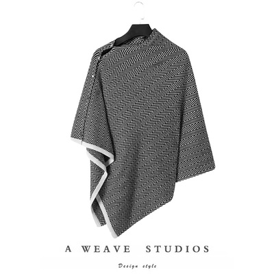 纯山羊绒两用围巾披肩外搭斗篷