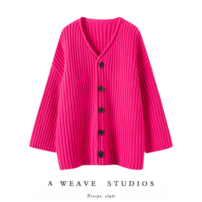 对这件外套的热爱！重磅加厚粗棒针羊绒开衫女纯羊绒毛衣宽松外套