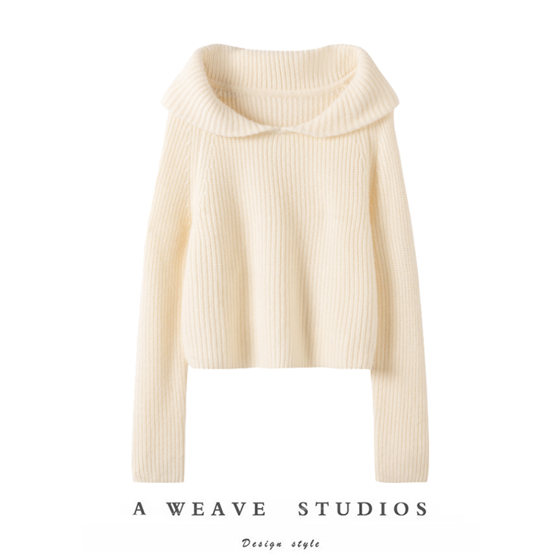 纯色长袖套头毛衣女秋冬