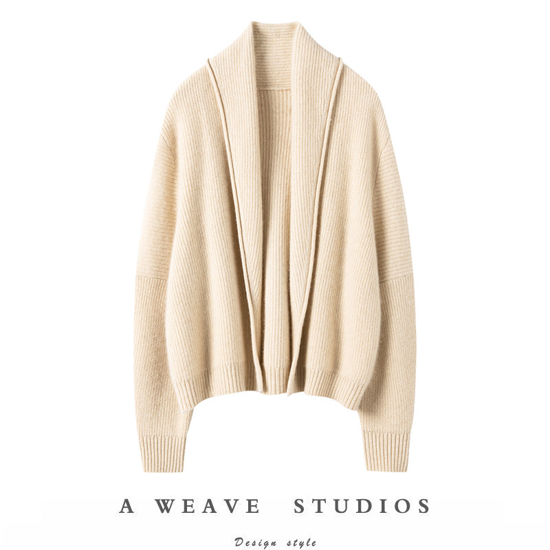 萨琪尼重磅加厚羊绒开衫女宽松廓形羊绒针织外穿毛衣秋冬,女装/女士精品,羊绒衫,淘宝优惠券,粉丝福利购,淘宝优惠卷