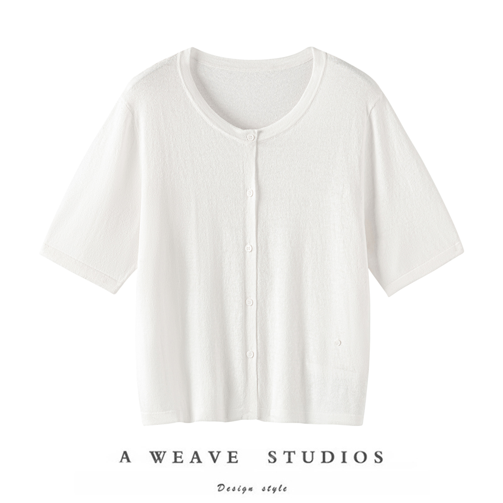 萨琪尼【现货】透氧亚麻开衫UPWl一衣两穿法式长短袖针织衫