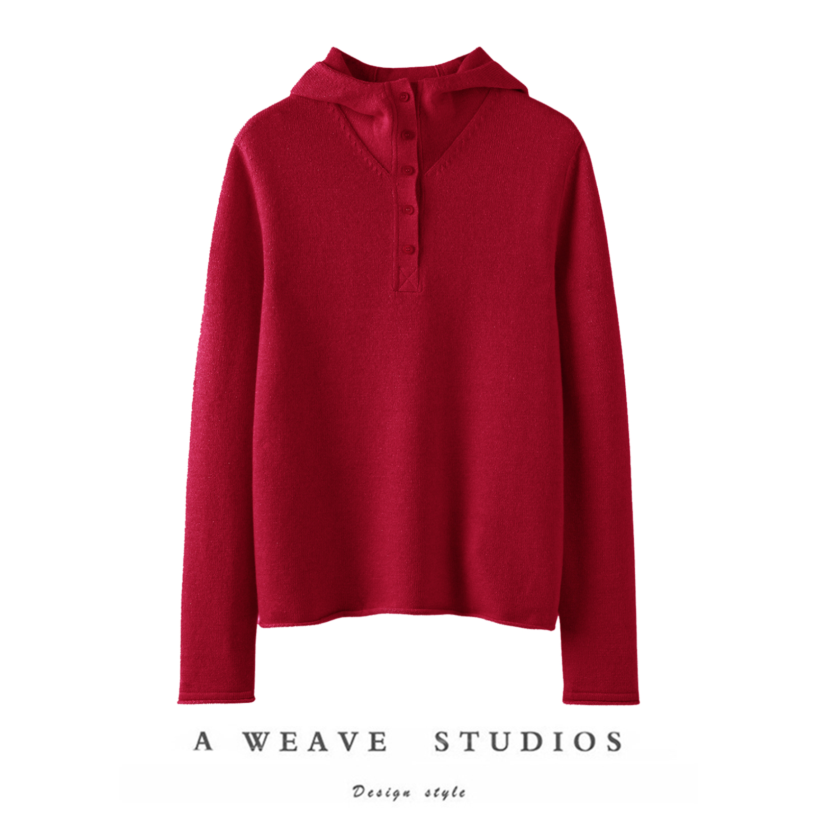 萨琪尼连帽加厚针织开衫外套