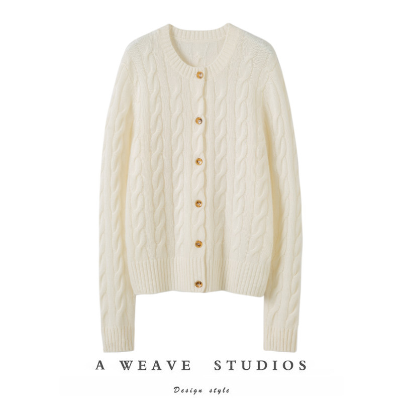 品质老顾客入~100%纯山羊绒开衫女圆领新款绞花外套毛衣针织衫,女装/女士精品,羊绒衫,淘宝优惠券,粉丝福利购,淘宝优惠卷