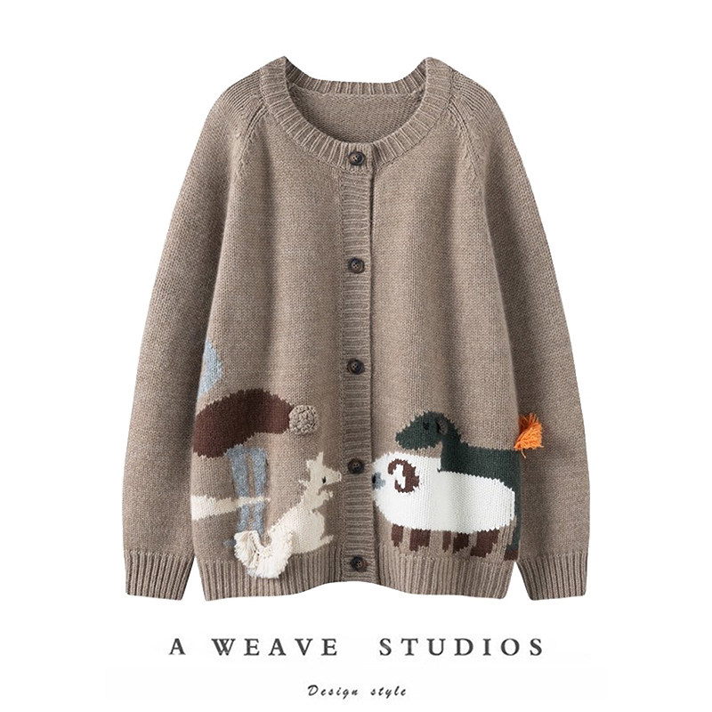 萨琪尼羊绒开衫外套女高端漂亮时尚毛衣秋冬外搭高级感刺绣,女装/女士精品,羊绒衫,淘宝优惠券,粉丝福利购,淘宝优惠卷