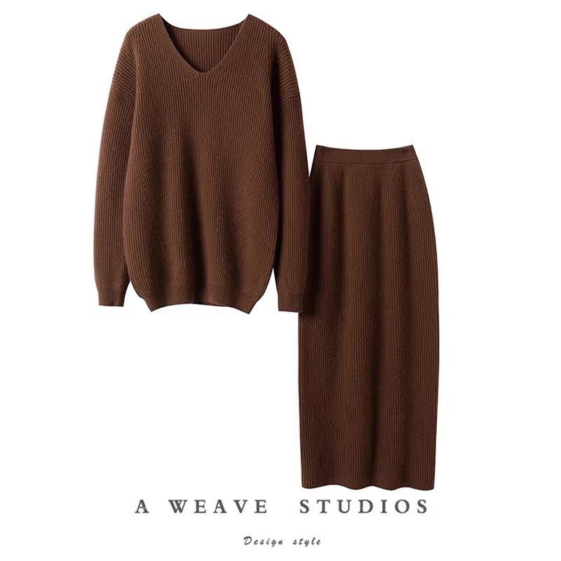 显瘦包容哇~加厚100%纯山羊绒衫女V领毛衣半身裙休闲羊绒套装秋冬,女装/女士精品,羊绒衫,淘宝优惠券,粉丝福利购,淘宝优惠卷