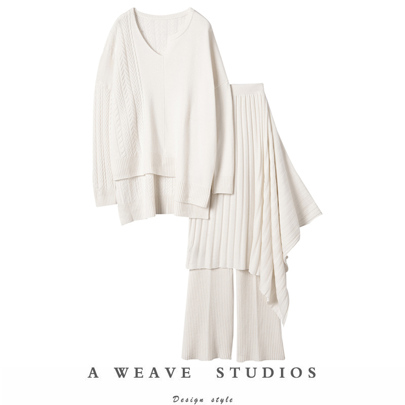 三件套大克重加厚羊绒套装女