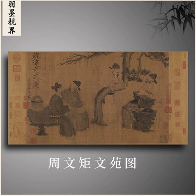 周文矩文苑图古人物艺术微喷宣纸