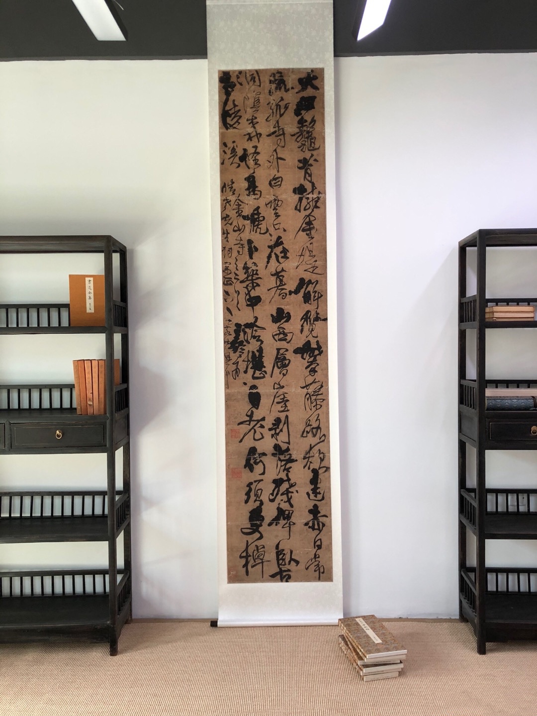 咏金山寺 客厅卧室七尺条幅人气古董仿古草书毛笔书法字画 王铎