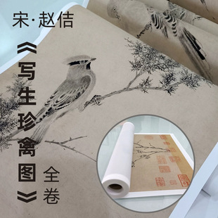 赵佶《写生珍禽图》全卷原版复制写生花鸟画的典范国画长卷吖呼