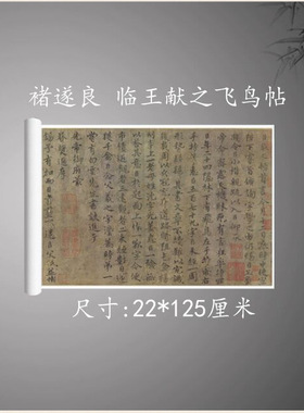褚遂良楷书临王献之飞鸟帖复古