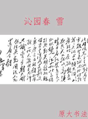 沁园春雪书法字画行草高清微喷
