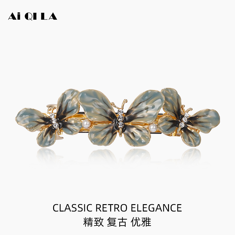 蝴蝶头饰复古顶夹发卡