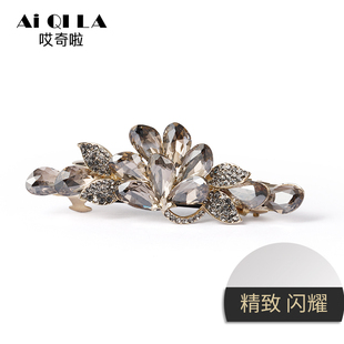 AiQILA哎奇啦头发夹子头饰发夹仿水晶侧边夏季 一字夹女水钻小横夹