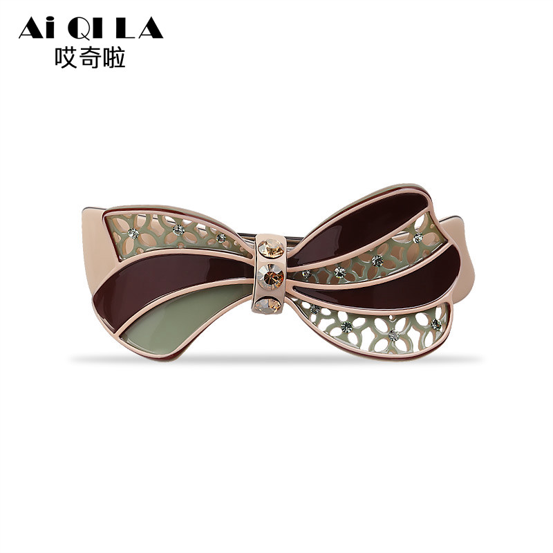 AiQILA/哎奇啦水钻发夹发卡女横夹蝴蝶结发拤马尾夹弹簧夹子头饰