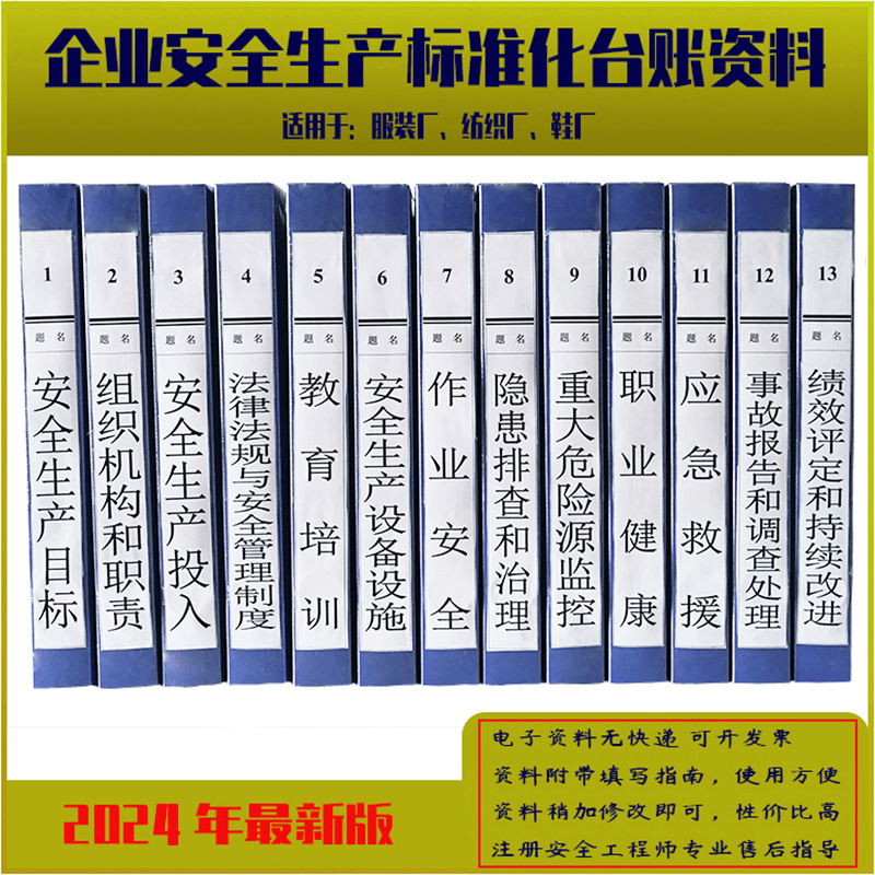 服装纺织企业安全生产标准化资料消防教育管理制度汇编档案台账