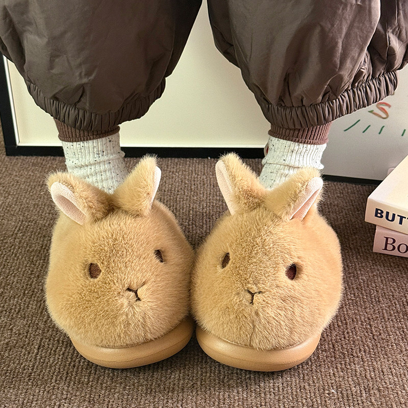 棉拖鞋女可爱小兔冬季家居家用