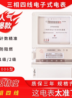 青岛电度表厂DTS2006三相四线电子式电能表三相电表380V电度表