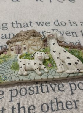 老货斑点狗浮雕装饰