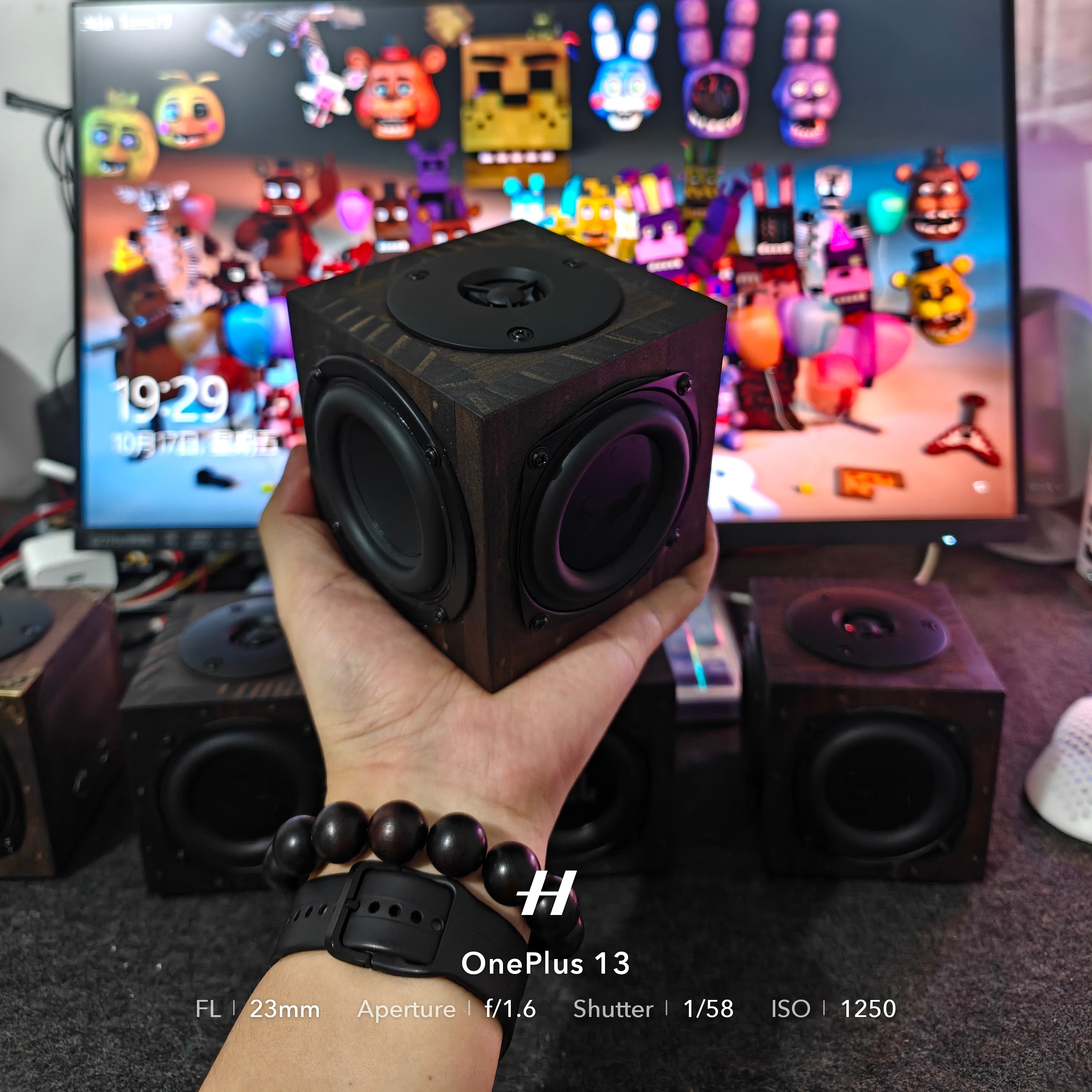 手工DIY实木蓝牙音箱三寸支持tws对联便携胡桃木色有源音箱低音炮