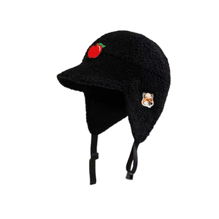 法式Maison Hysan小狐狸马球帽护耳帽韩版百搭显脸小保暖针织防寒