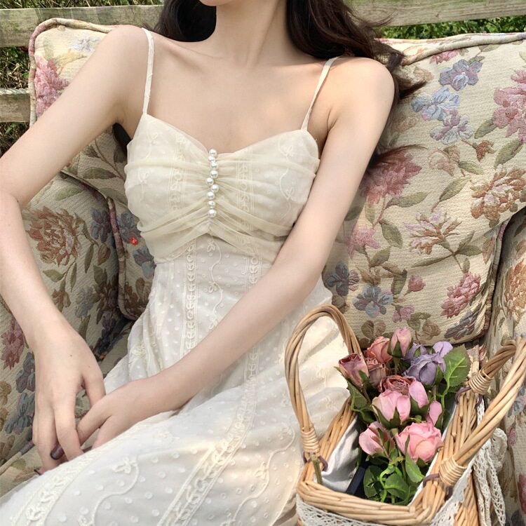 Maison Hysan小狐狸甜美初恋少女连衣裙年新款长款裙子温柔风桔梗