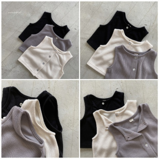 婴儿宝宝外穿马夹春装 童装 衣服 马甲婴童背心韩版 儿童华夫格开衫