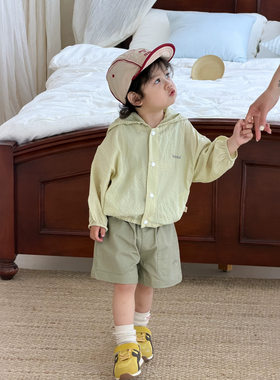 【夏装新品包邮】儿童夏季小宝宝防晒衣韩版童装男童背心短裤套装