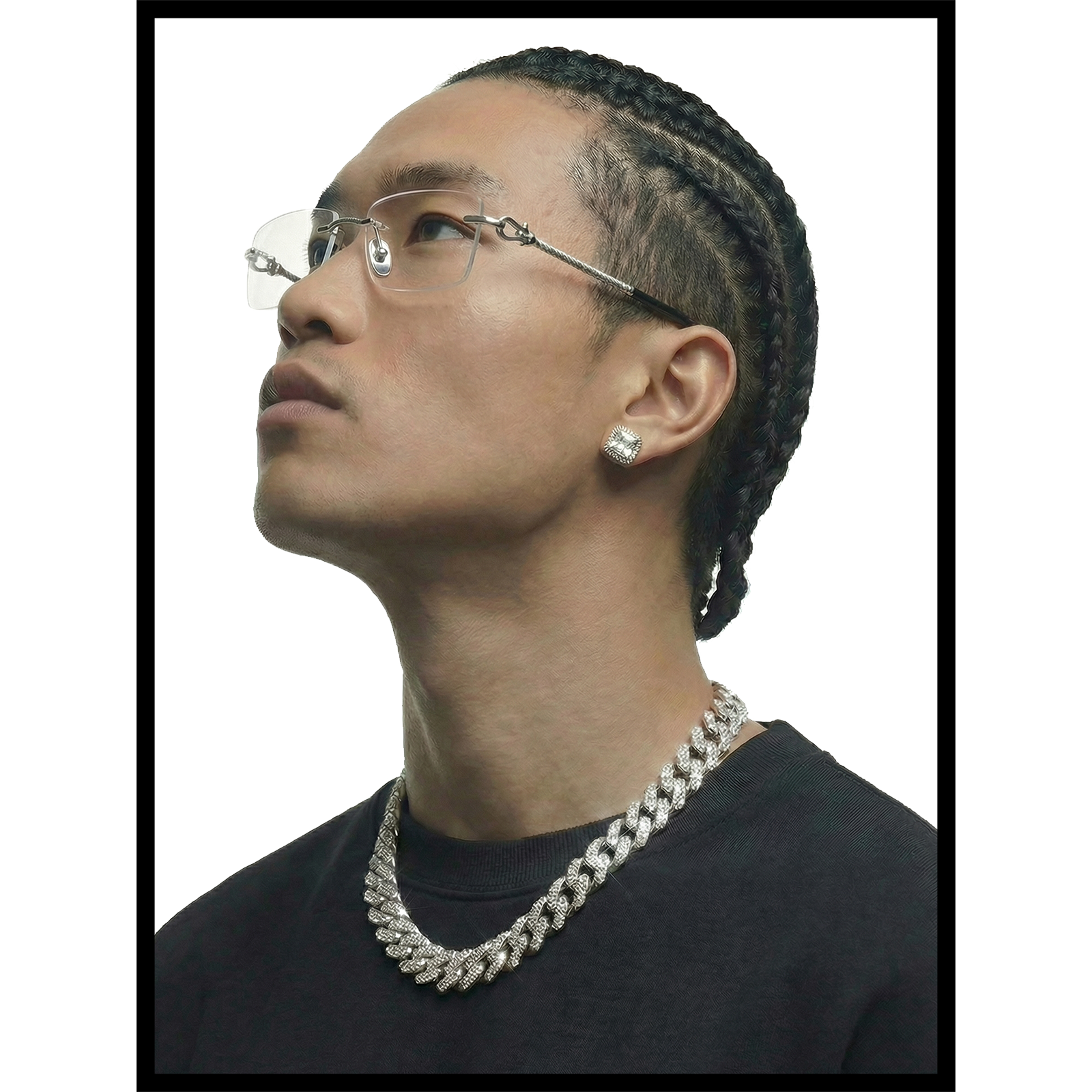 眼镜架男女通用纯钛无框