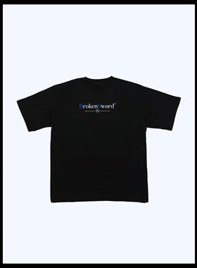 BrokenSword 美式基础logo简约休闲短宽版型纯棉圆领T恤短袖男女