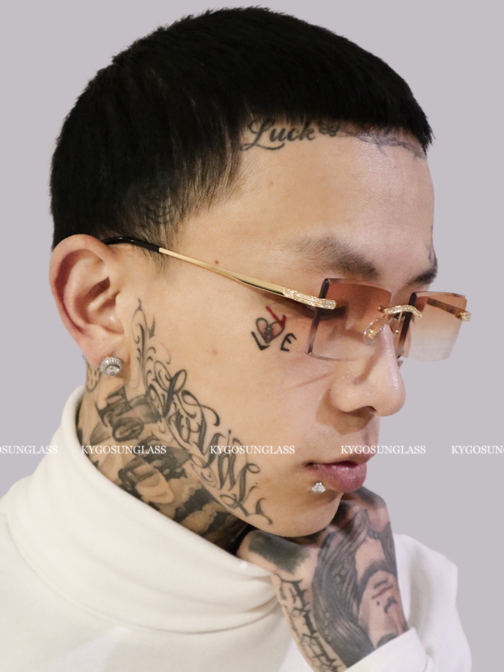 KygoSunglass 欧美hiphop说唱嘻哈街头无框高级镶钻眼镜墨镜男女