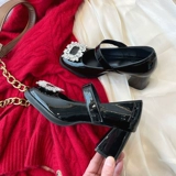 Туфли для кожаной обуви со стразами, высокая обувь, 2022 года, тренд сезона