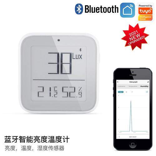 涂鸦ZigBee智能家居温湿度感应器水墨屏app遥控显示tuya光照传感