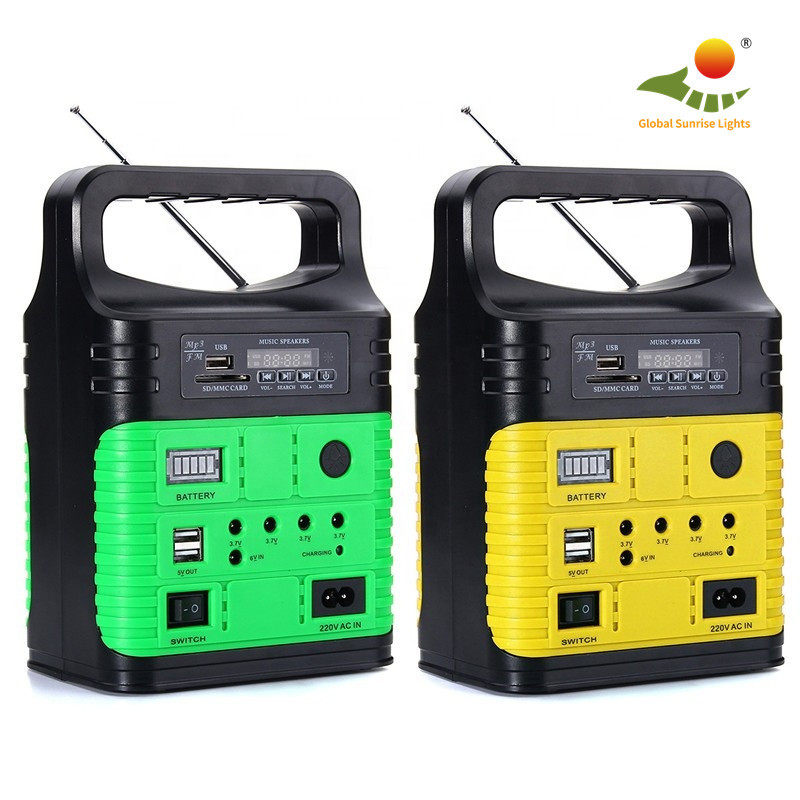 华洋太阳能家用发电系统10瓦太阳能灯收音机MP3户外野营停电应急