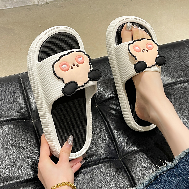 可爱卡通小熊厚底凉拖鞋