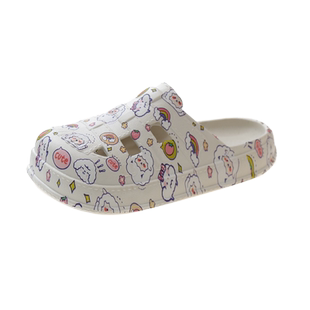 洞洞鞋女款夏季外穿2026新款可爱卡通沙滩防滑厚底包头凉拖鞋夏天