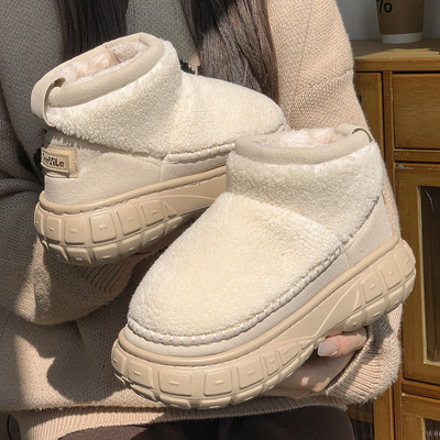 厚底增高时尚百搭高帮保暖棉鞋