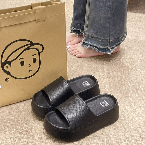 松糕厚底高跟高级感凉拖鞋