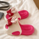 可爱蝴蝶结兔耳凉拖鞋 网红外穿休闲防滑家居室内厚底一字拖 女夏季
